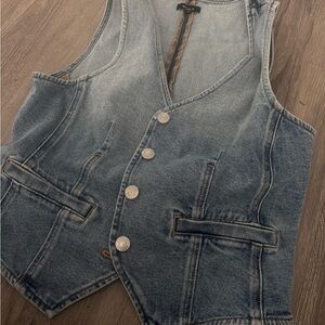 Express Light Blue Denim Vest